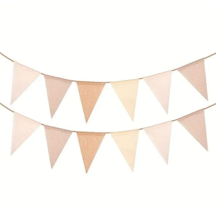 Rustic Jute Burlap Lace Triangle Flag- Wedding and Party Decoration Banner