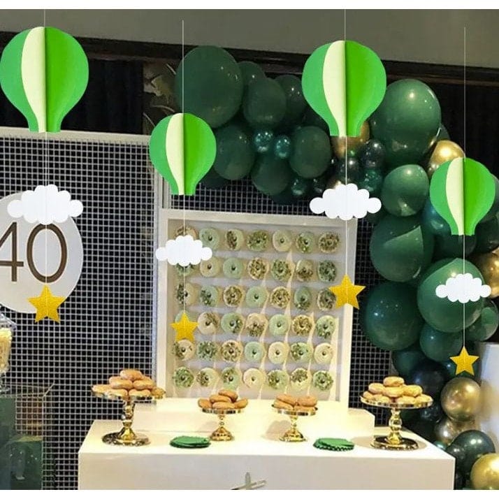 Lime green-Light Green-Green-hot-air-balloon-garland-with-clouds-stars
