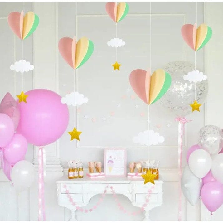 Paper 3D Heart Pull Flower Party Decor