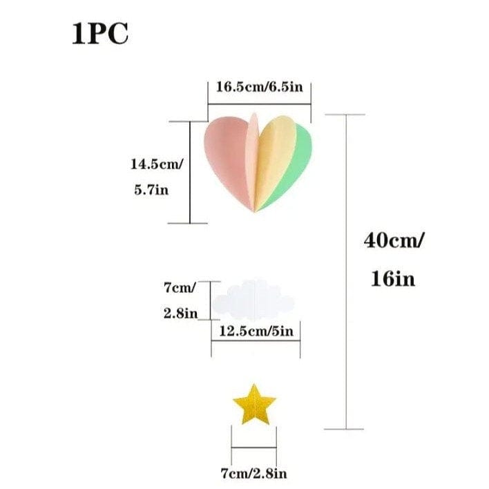 Paper 3D Heart Pull Flower Party Decor
