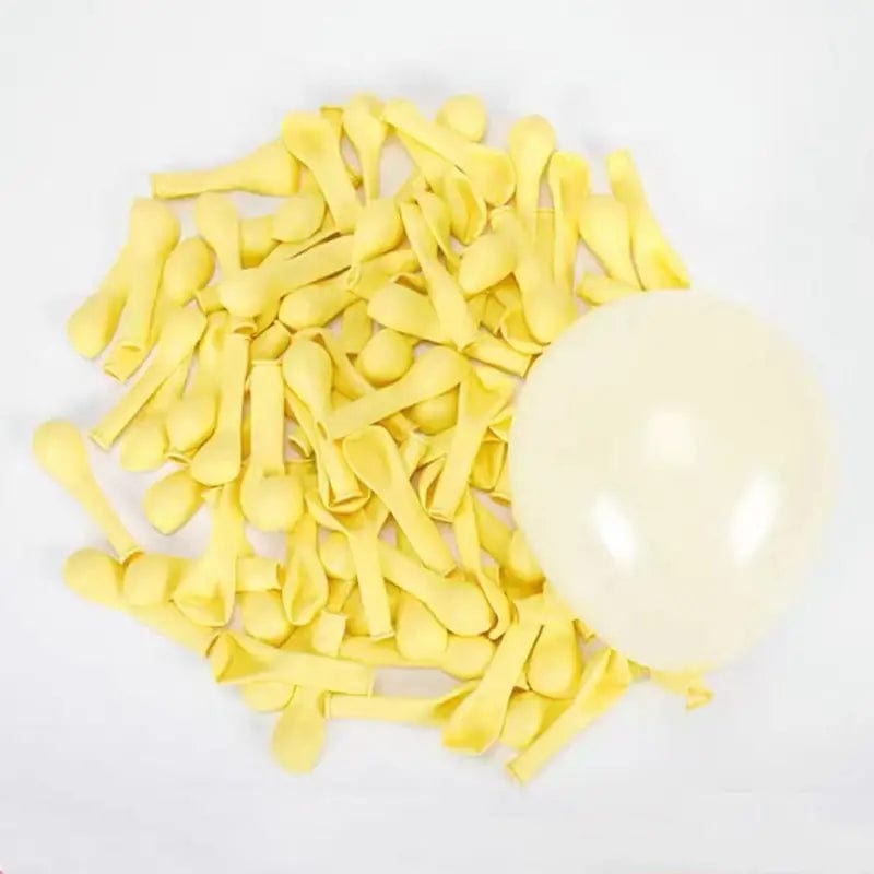 macaron yellow balloons with one blown up