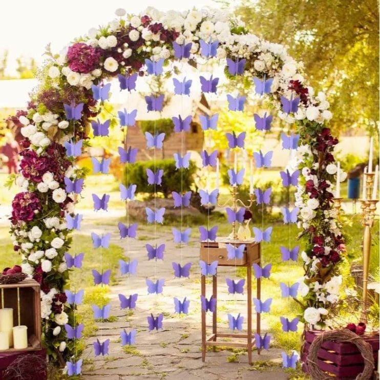 3D Paper Butterfly Garland: DIY Wedding, Party, and Birthday Hanging Decorations