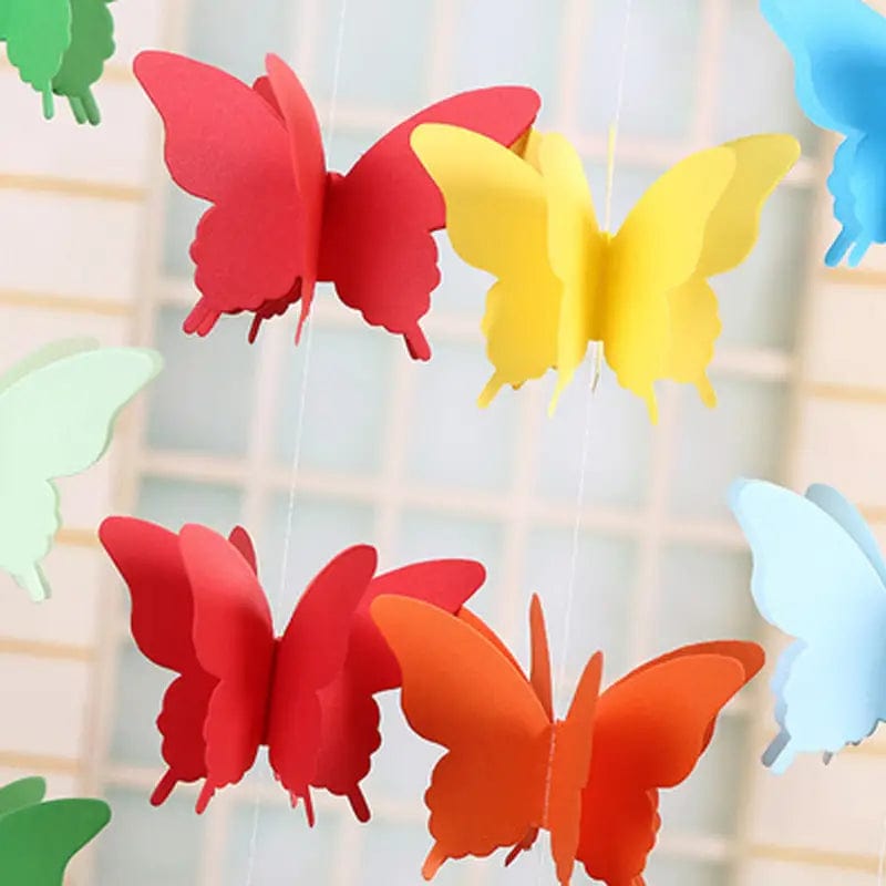 3D Paper Butterfly Garland: DIY Wedding, Party, and Birthday Hanging Decorations