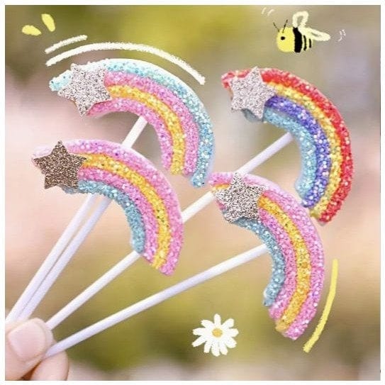 3pcs Rainbow Letter Cake Toppers: Birthday Decor
