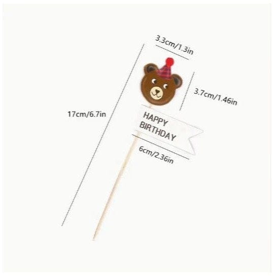 5pcs Bear Cake Topper: Sweet Cake & Dessert Decor