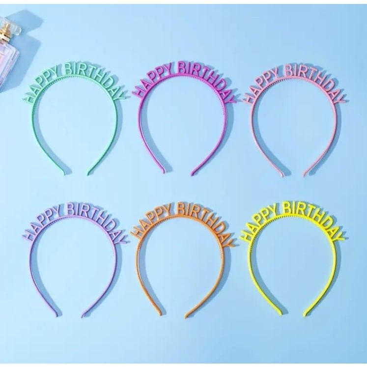 6-Pack of Colorful Candy Birthday Headbands for Kids - Perfect for Birthdays!