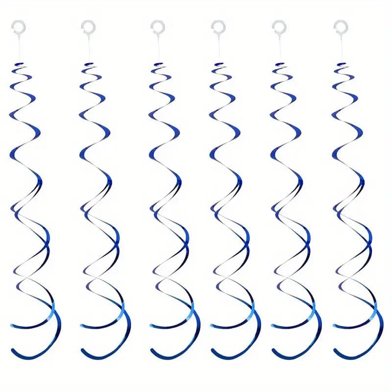 6 pk Double Spiral Hanging Ornament Charms Swirl Pull Flower Birthday Party Decoration Party Decor Supplies