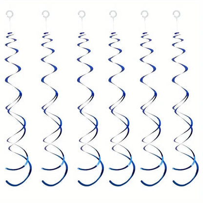 6 pk Double Spiral Hanging Ornament Charms Swirl Pull Flower Birthday Party Decoration Party Decor Supplies