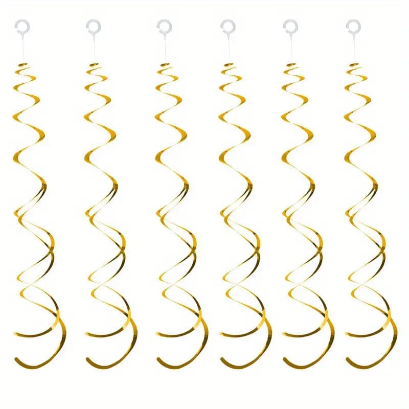 6 pk Double Spiral Hanging Ornament Charms Swirl Pull Flower Birthday Party Decoration Party Decor Supplies