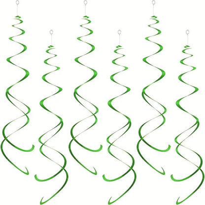 6 pk Double Spiral Hanging Ornament Charms Swirl Pull Flower Birthday Party Decoration Party Decor Supplies