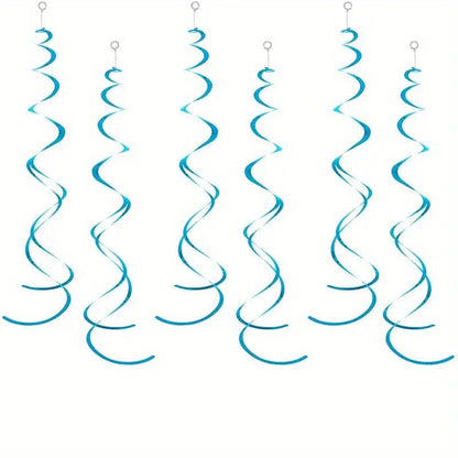 6 pk Double Spiral Hanging Ornament Charms Swirl Pull Flower Birthday Party Decoration Party Decor Supplies