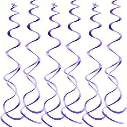 6 pk Double Spiral Hanging Ornament Charms Swirl Pull Flower Birthday Party Decoration Party Decor Supplies