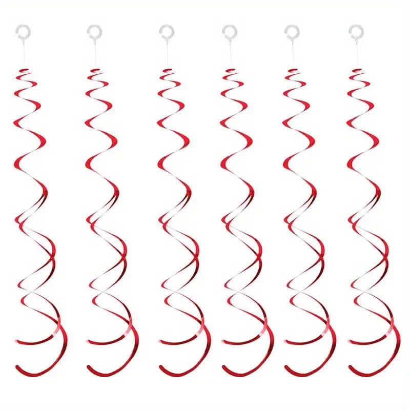 6 pk Double Spiral Hanging Ornament Charms Swirl Pull Flower Birthday Party Decoration Party Decor Supplies