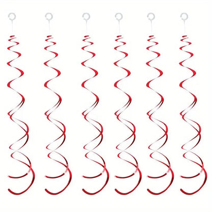 6 pk Double Spiral Hanging Ornament Charms Swirl Pull Flower Birthday Party Decoration Party Decor Supplies