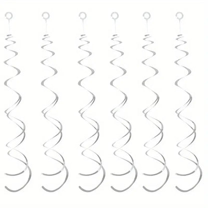 6 pk Double Spiral Hanging Ornament Charms Swirl Pull Flower Birthday Party Decoration Party Decor Supplies