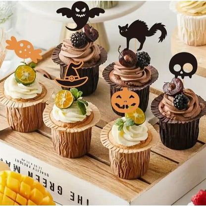 7pcs Funny Cartoon Halloween Cake Toppers: Unique Party Decor!