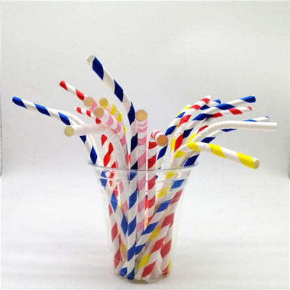 Assorted flexible paper straws that are eco-friendly, and great for Spring, Summer, Fall Pool Parties, BBQ's, and turtle safe!