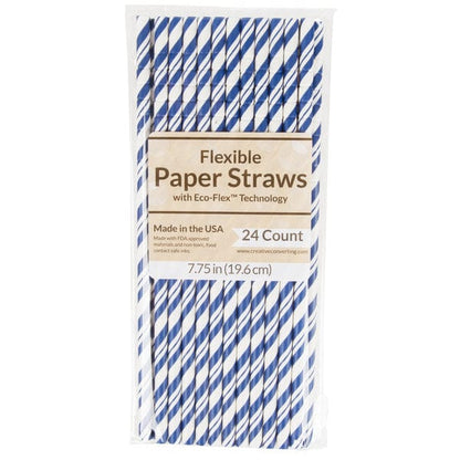 Assorted flexible paper straws that are eco-friendly, and great for Spring, Summer, Fall Pool Parties, BBQ's, and turtle safe!