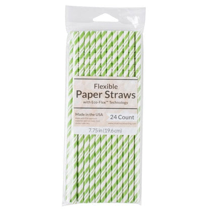 Assorted flexible paper straws that are eco-friendly, and great for Spring, Summer, Fall Pool Parties, BBQ's, and turtle safe!