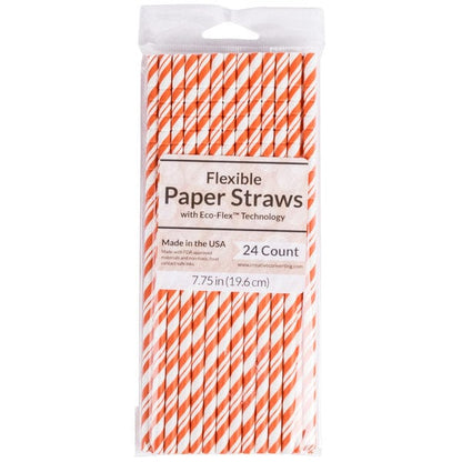 Assorted flexible paper straws that are eco-friendly, and great for Spring, Summer, Fall Pool Parties, BBQ's, and turtle safe!