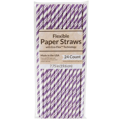 Assorted flexible paper straws that are eco-friendly, and great for Spring, Summer, Fall Pool Parties, BBQ's, and turtle safe!