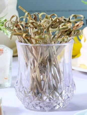 Bamboo Food Pick with Assorted Colors great for picnic, parties, finger foods, drinks, Pool Parties and as a classic tooth pick!
