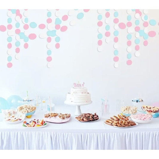 Blue Pink White Party Garland: Gender Reveal & Wedding Decor