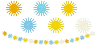 Boho Sun Garland Felt Banner, Hippie Boho Muted Sun, Party Supplies, baby shower