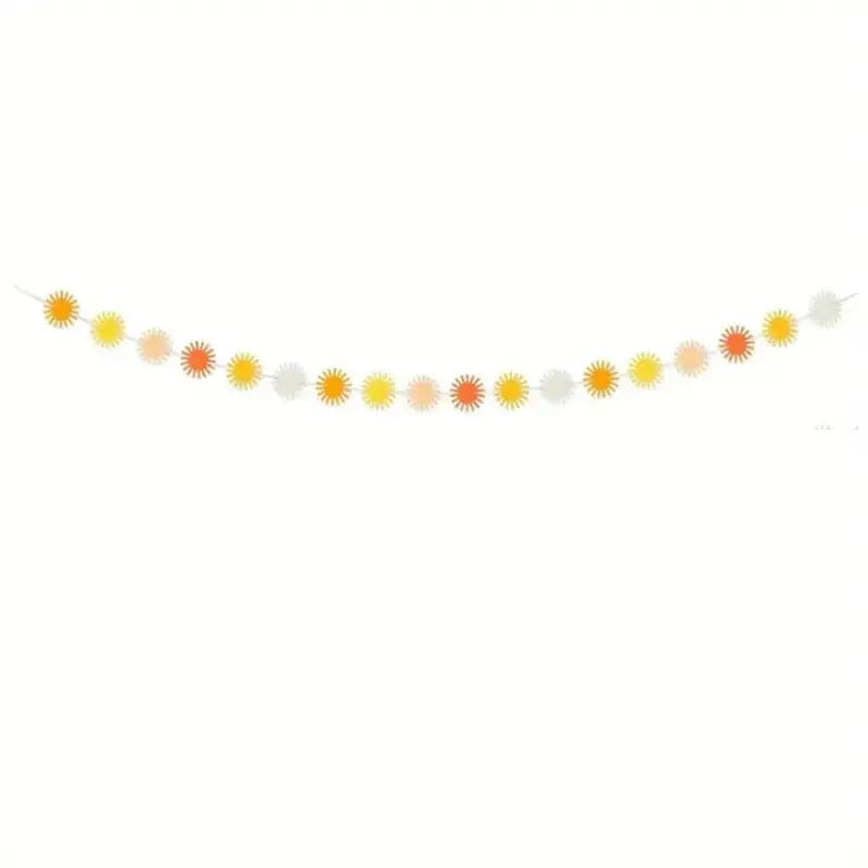 Boho Sun Garland Felt Banner, Hippie Boho Muted Sun, Party Supplies, baby shower