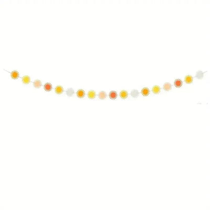 Boho Sun Garland Felt Banner, Hippie Boho Muted Sun, Party Supplies, baby shower