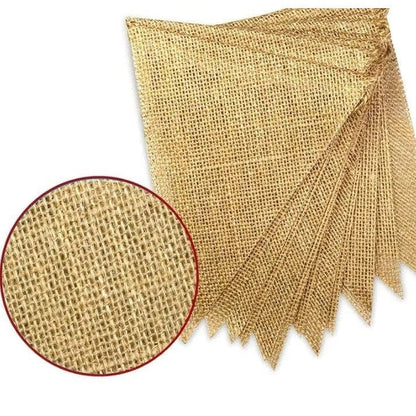 Brown Burlap Linen Flag: Versatile Party & Home Decor