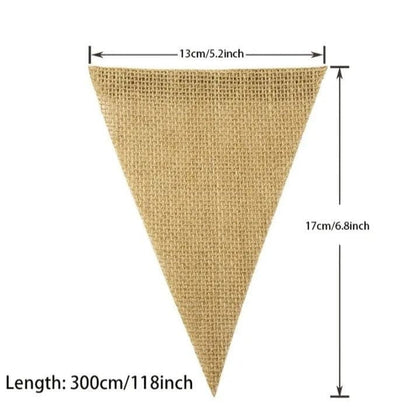 Brown Burlap Linen Flag: Versatile Party & Home Decor