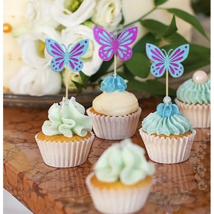 Butterfly Bliss: Cupcake Swabs for Elegant Dessert Table Decor!