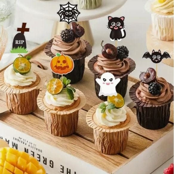 Cartoon Fun: 7pcs Halloween Cake Topper for Unique Party Decor!