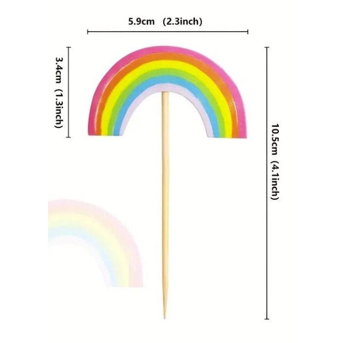 Cartoon Rainbow Cupcake Toppers, Birthday Party Cake Decor, Wedding Cake Decorations, Cake Insert Decorative Flag, Baking Supplies