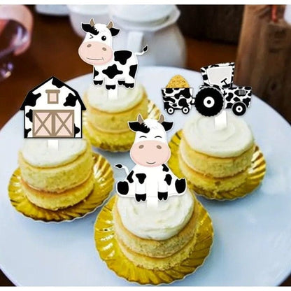 Color Printing Cow Cake Toppers: Party Decor