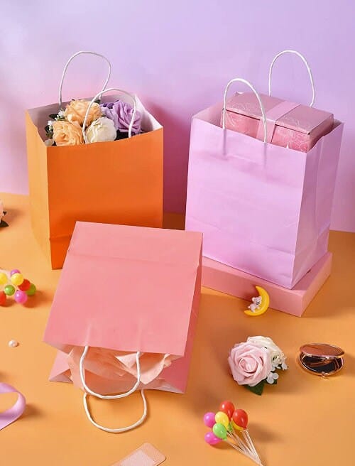 Colored gift Bags with Handle-Mixed Colors Treat Bags-Favor Bags-Birthday Party-Bags-Red-Yellow-Blue-Green-Orange