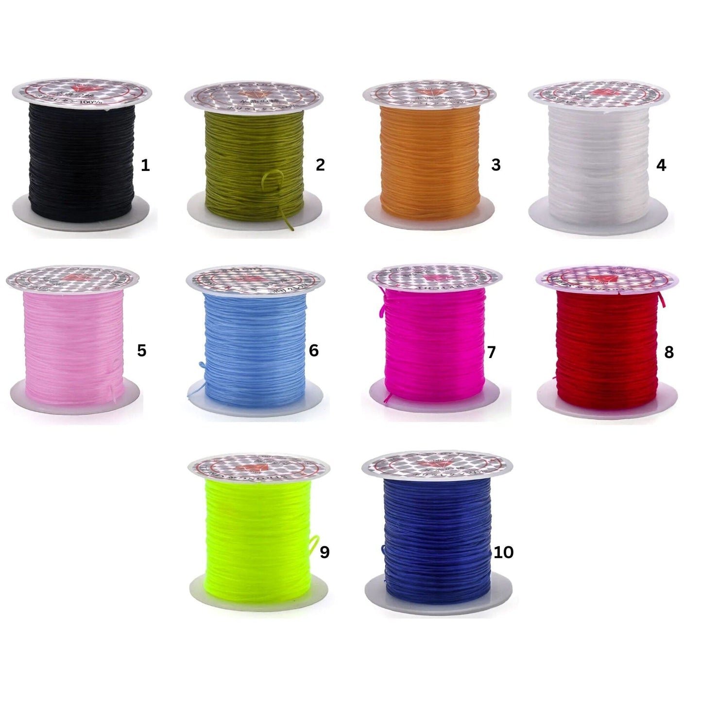 Colorful Crystal Elastic Cord Beaded Elastic Cord Beadsed Thread For DIY Jewelry Making Accessories, 10yards/roll 0.8mm
