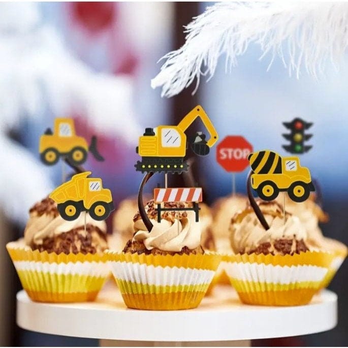 Construction-Themed Party Engineering Car Cake Decorations - Perfect for Baby Shower & Kids Birthday!