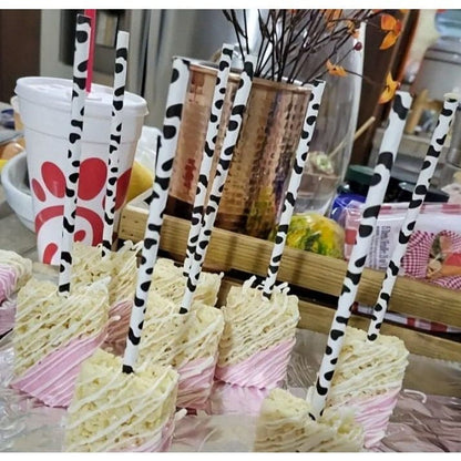Cow Print Party Straws: Farm Birthday Supplies