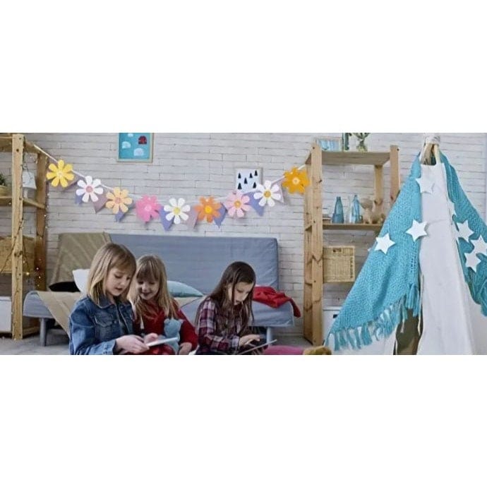 Daisy Hipster hanging banner-  Our Garland Hippie Party Banner is great for parties, girl rooms, and more!
