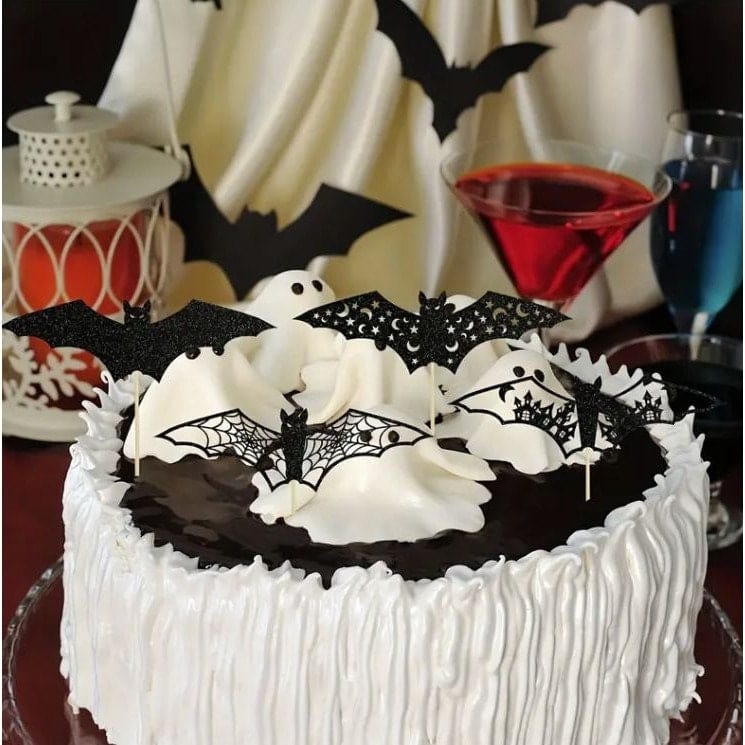 Dimensional Bat Cake Decorations: Spooky Halloween Party Accents