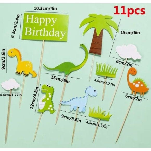 Dinosaur Family Cake Toppers for Enchanting Kids' Baby Shower Party Decor and Dessert Table Magic!