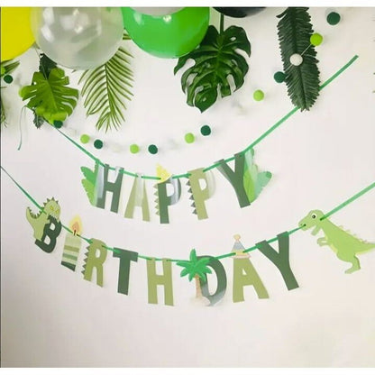 Dinosaur Happy Birthday Bunting: Forest Party Decor
