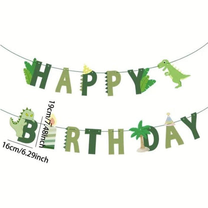 Dinosaur Happy Birthday Bunting: Forest Party Decor
