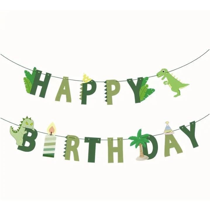 Dinosaur Happy Birthday Bunting: Forest Party Decor