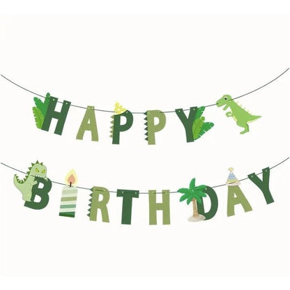 Dinosaur Happy Birthday Bunting: Forest Party Decor