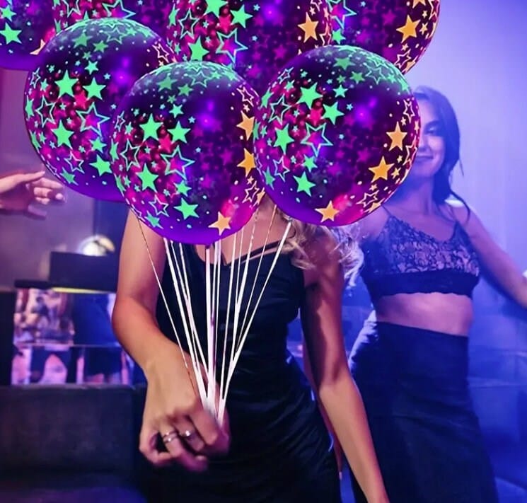 Fluorescent Star Balloons, Glow Balloons Night Party Balloons, Party Balloons Night Glow Balloons, For Nightclub Theme Party