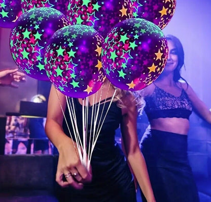 Fluorescent Star Balloons, Glow Balloons Night Party Balloons, Party Balloons Night Glow Balloons, For Nightclub Theme Party