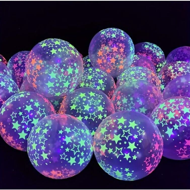 Fluorescent Star Balloons, Glow Balloons Night Party Balloons, Party Balloons Night Glow Balloons, For Nightclub Theme Party